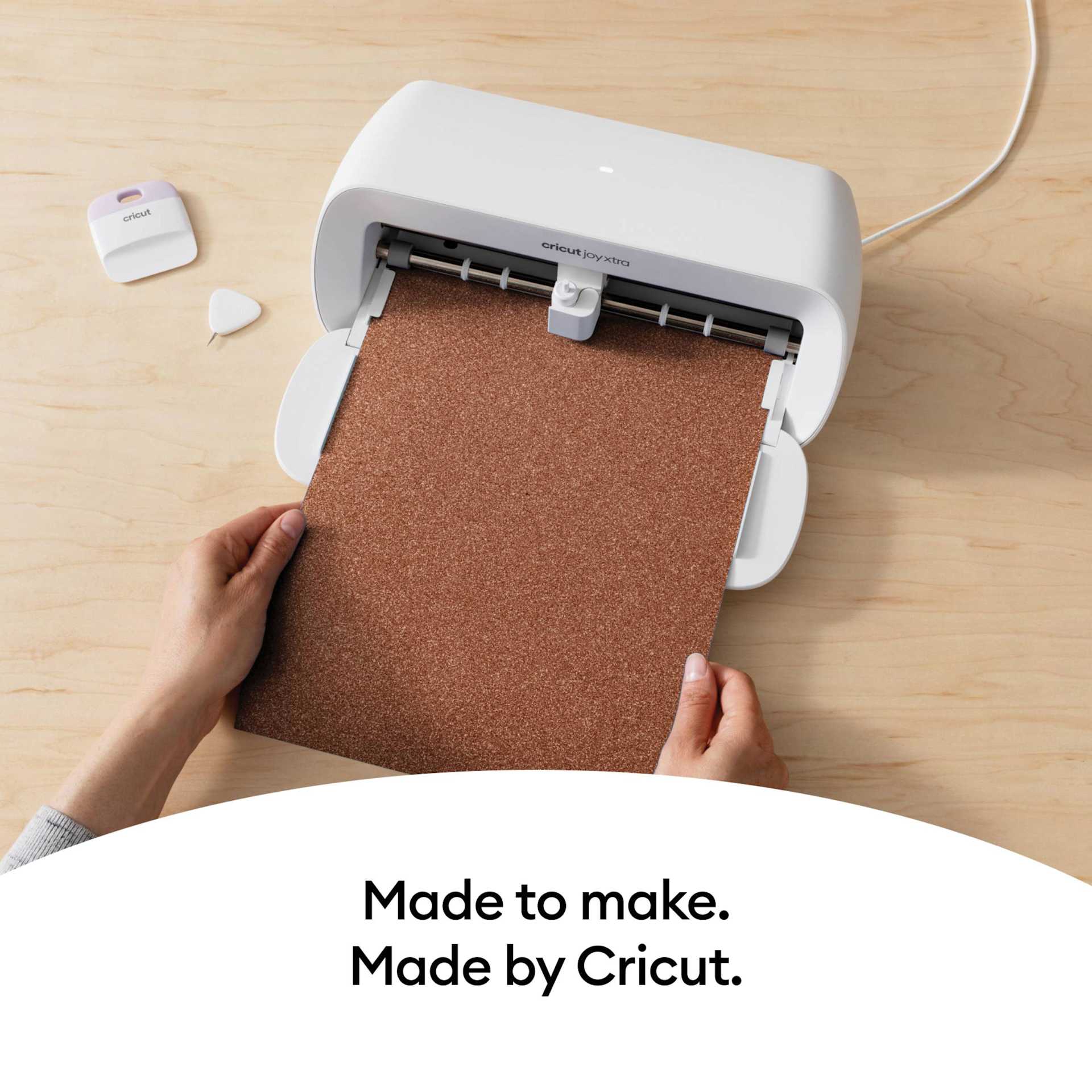 Cricut Joy Xtra Prismatic Glitter Smart Iron-On Heat-Transfer Vinyl - Sea Sparkle Sampler in use with Cricut Joy Xtra (not included)