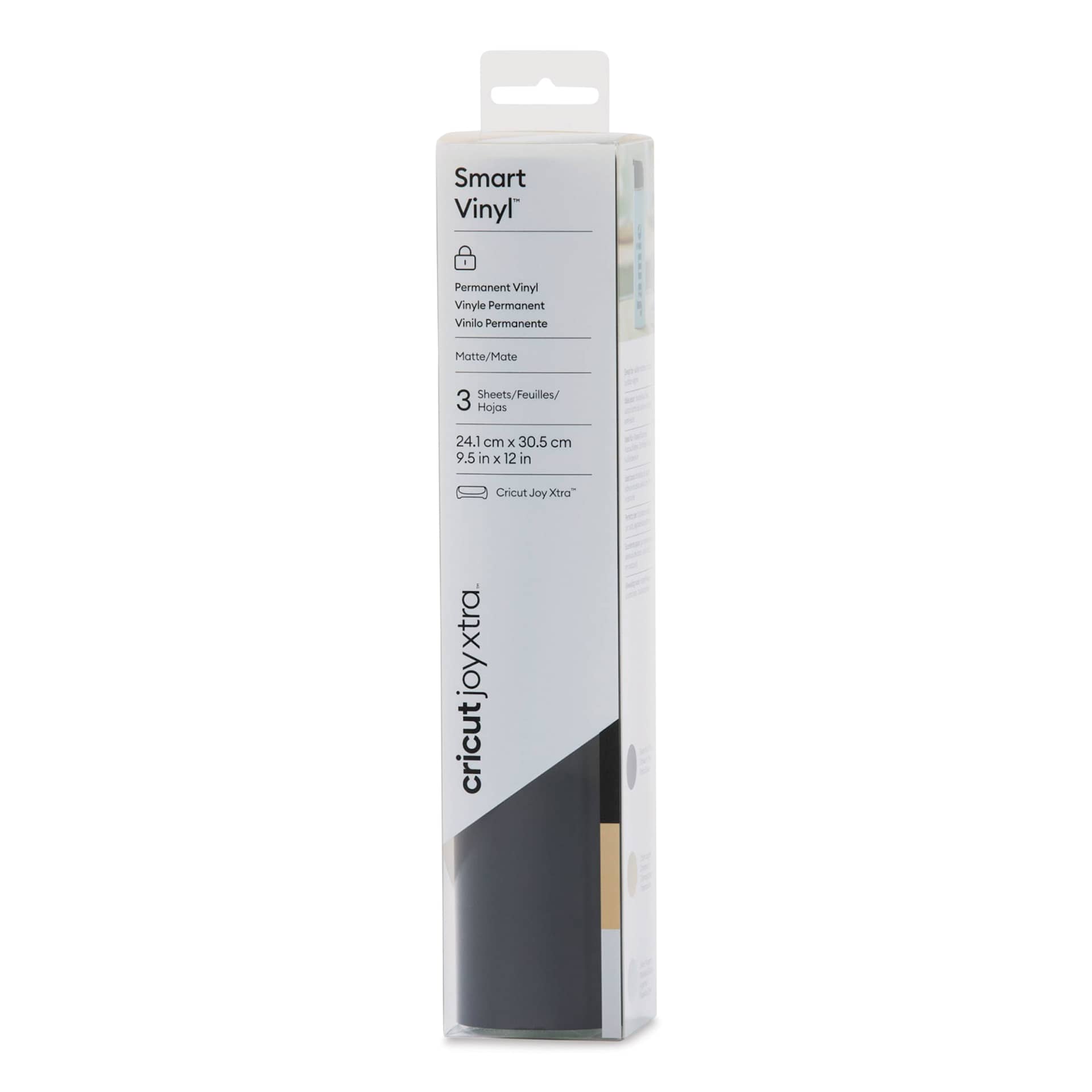 Cricut Joy Xtra Permanent Smart Vinyl - Classics Sampler, 9-1/2" x 12", Set of 3 front of packaging