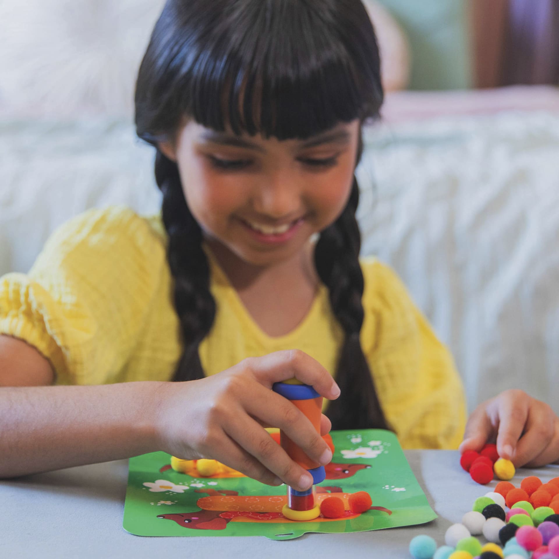 Educational Insights Pom Pom Kit - in use