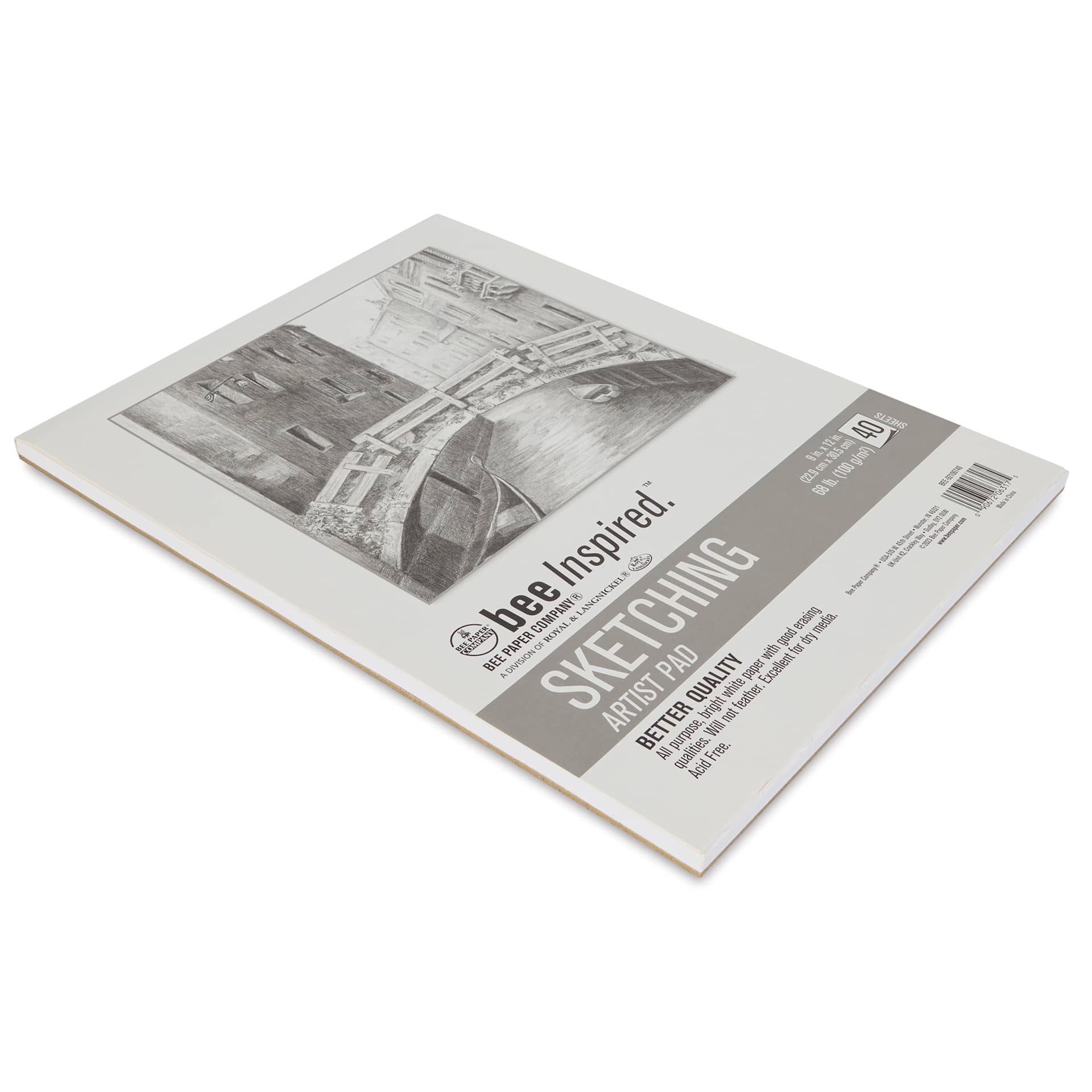 Bee Inspired Sketching Artist Pad - 9" x 12", pad laid flat