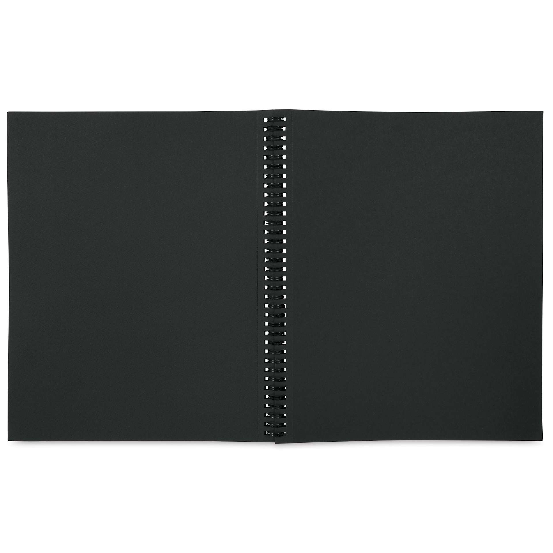 Fabriano 1264 Black Mixed Media Pad - 9" x 12", opened showing sheet