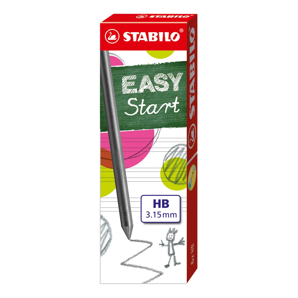 EASYergo Mechanical Pencils 3.15mm Lead Refills 6/Pkg. - Peggable