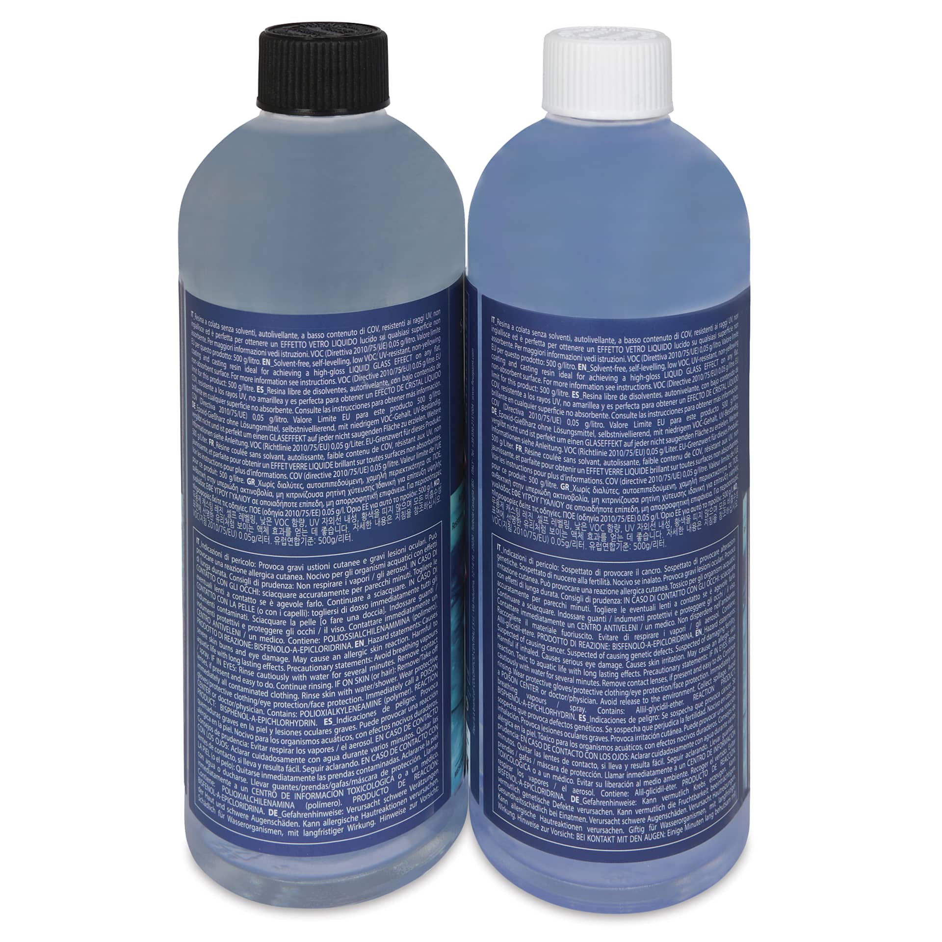 Fleur Super Clear Resin - Resin and Hardener, 1.9 L back of bottles