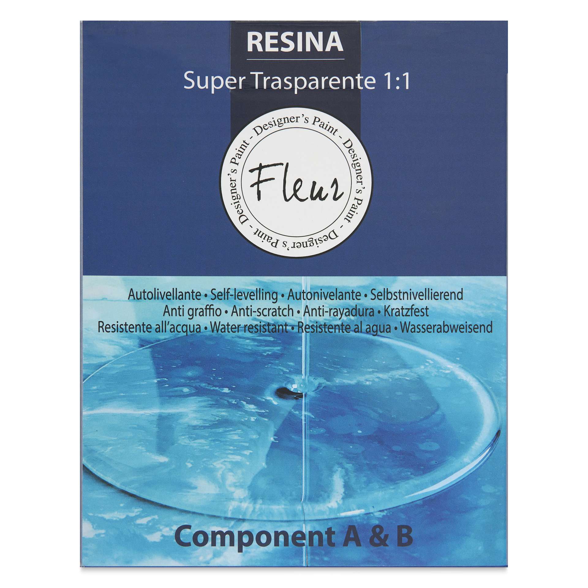 Fleur Super Clear Resin - Resin and Hardener Kit, 480 ml front of package