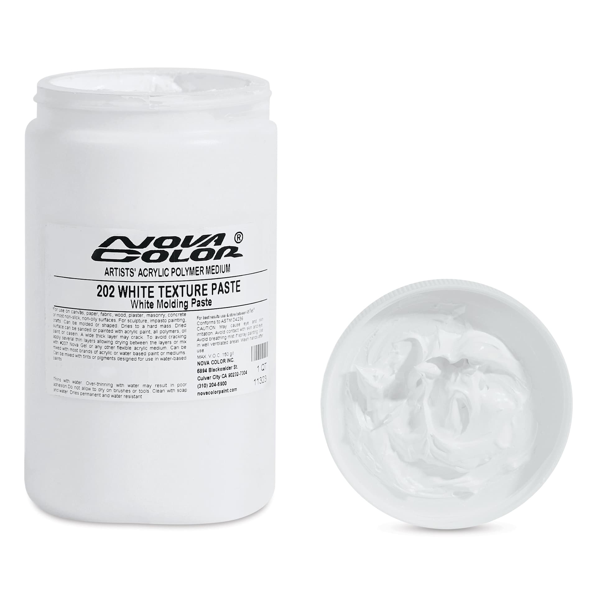Nova Color Tintable Acrylic Texture Paste - 202 Heavy Texture Paste, 32 oz Jar