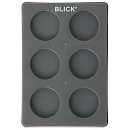 Blick Essentials Empty Tempera Cake Tray - 6 Wells, Small, Pkg of 12, front of tray