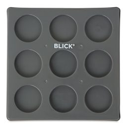Blick Essentials Empty Tempera Cake Tray - 9 Wells, Small, Pkg of 12, front of tray