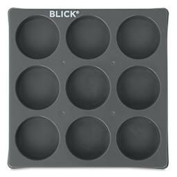 Blick Essentials Empty Tempera Cake Tray - 9 Wells, Medium, Pkg of 12, front of tray