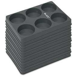 Blick Essentials Empty Tempera Cake Tray - 6 Wells, Large, Pkg of 12