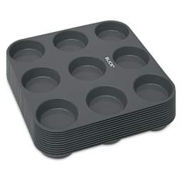 Blick Essentials Empty Tempera Cake Tray - 9 Wells, Large, Pkg of 12