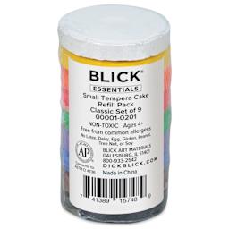 Blick Essentials Tempera Cakes - Set of 9, Small, Classic Colors, packaging