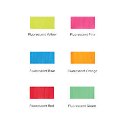 Blick Essentials Tempera Cakes - Set of 6 with Tray, Large, Fluorescent Colors, swatches