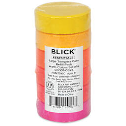 Blick Essentials Tempera Cakes - Set of 6, Large, Warm Colors, packaging