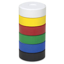 Blick Tempera Cakes - Primary Colors stacked on each other