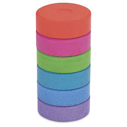 Blick Tempera Cakes - Set of 6, Secondary Colors Refill, stacked on each other