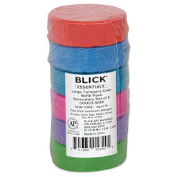 Blick Essentials Tempera Cakes - Set of 6 Refill, Large, Secondary Colors, in packaging