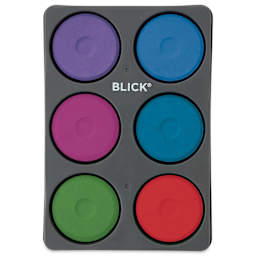 Blick Essentials Tempera Cakes - Set of 6 with Tray, Large, Secondary Colors