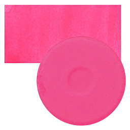 Blick Essentials Tempera Cake - Fluorescent Pink, Large cake and swatch