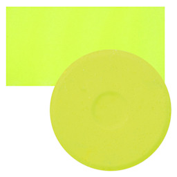 Blick Essentials Tempera Cake - Fluorescent Yellow, Large cake and swatch