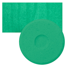 Blick Essentials Tempera Cake - Emerald Green, Large cake and swatch