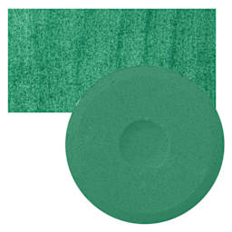 Blick Essentials Tempera Cake - Pine Green, Large cake and swatch