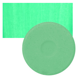 Blick Essentials Tempera Cake - Fluorescent Green, Large cake and swatch