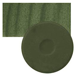 Blick Essentials Tempera Cake - Olive Green, Large cake and swatch