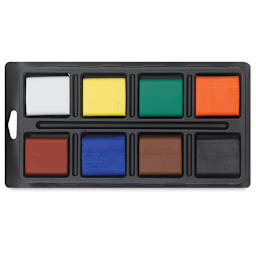 Alphacolor Biggies - Set of 8 colors, with tray, viewed from above