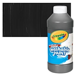 Crayola Washable Paint - Black, 16 oz bottle and swatch