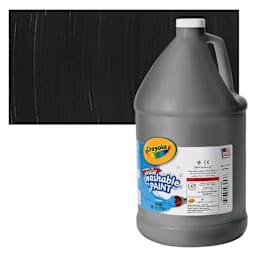 Crayola Washable Paint - Black, Gallon bottle and swatch