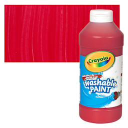 Crayola Washable Paint - Red, 16 oz bottle and swatch