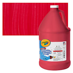 Crayola Washable Paint - Red, Gallon bottle and swatch