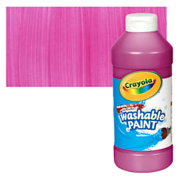 Crayola Washable Paint - Magenta, 16 oz bottle and swatch