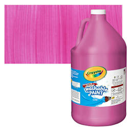 Crayola Washable Paint - Magenta, Gallon bottle and swatch