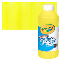 Crayola Washable Paint - Yellow, 16 oz bottle and swatch