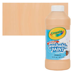 Crayola Washable Paint - Peach, 16 oz bottle and swatch