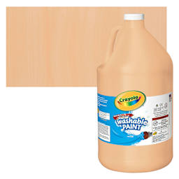 Crayola Washable Paint - Peach, Gallon bottle and swatch