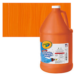 Crayola Washable Paint - Orange, Gallon bottle and swatch