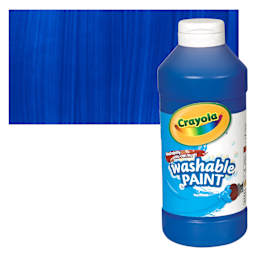 Crayola Washable Paint - Blue, 16 oz bottle and swatch