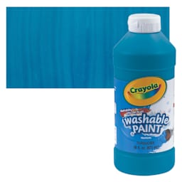 Crayola Washable Paint - Turquoise, 16 oz bottle and swatch