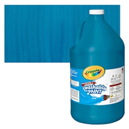 Crayola Washable Paint - Turquoise, Gallon bottle and swatch