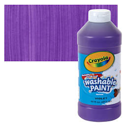 Crayola Washable Paint - Violet, 16 oz bottle and swatch