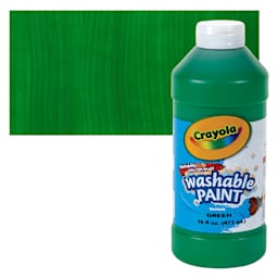 Crayola Washable Paint - Green, 16 oz bottle and swatch