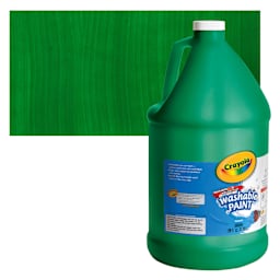 Crayola Washable Paint - Green, Gallon bottle and swatch