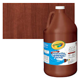 Crayola Washable Paint - Brown, Gallon bottle and swatch