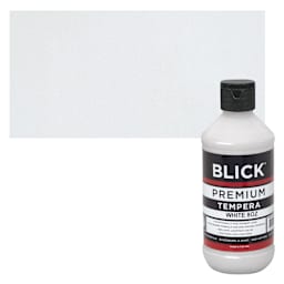 Blick Premium Grade Tempera - White, 8 oz bottle and swatch