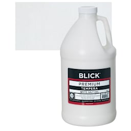 Blick Premium Grade Tempera - White, Half Gallon and swatch
