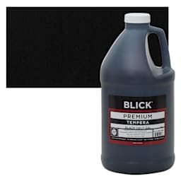 Blick Premium Grade Tempera - Black, Half Gallon and swatch