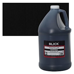 Blick Premium Grade Tempera - Black, Gallon and swatch