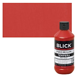 Blick Premium Grade Tempera - Red, 8 oz bottle and swatch